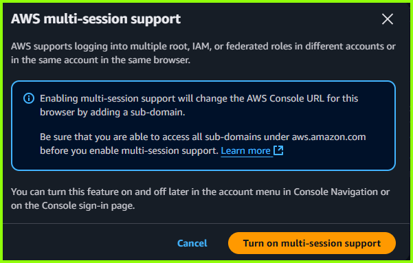 AWS Introduces Multi-Session Support in the AWS Management Console